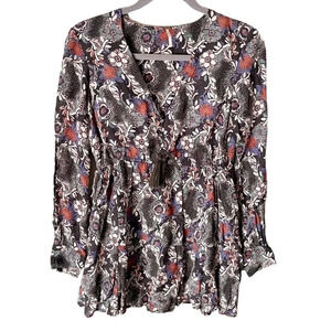 FREE People Stealing Fire Printed Mini Dress XS Boho Bohemian